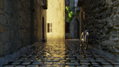 European Alley 3d Scene