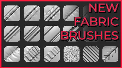 22 NEW fabric brushes for Zbrush / Stitch / seam
