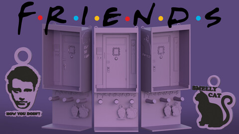 FRIENDS-MONICA'S APARTMENT DOOR KEY HANGER 3D PRINT READY
