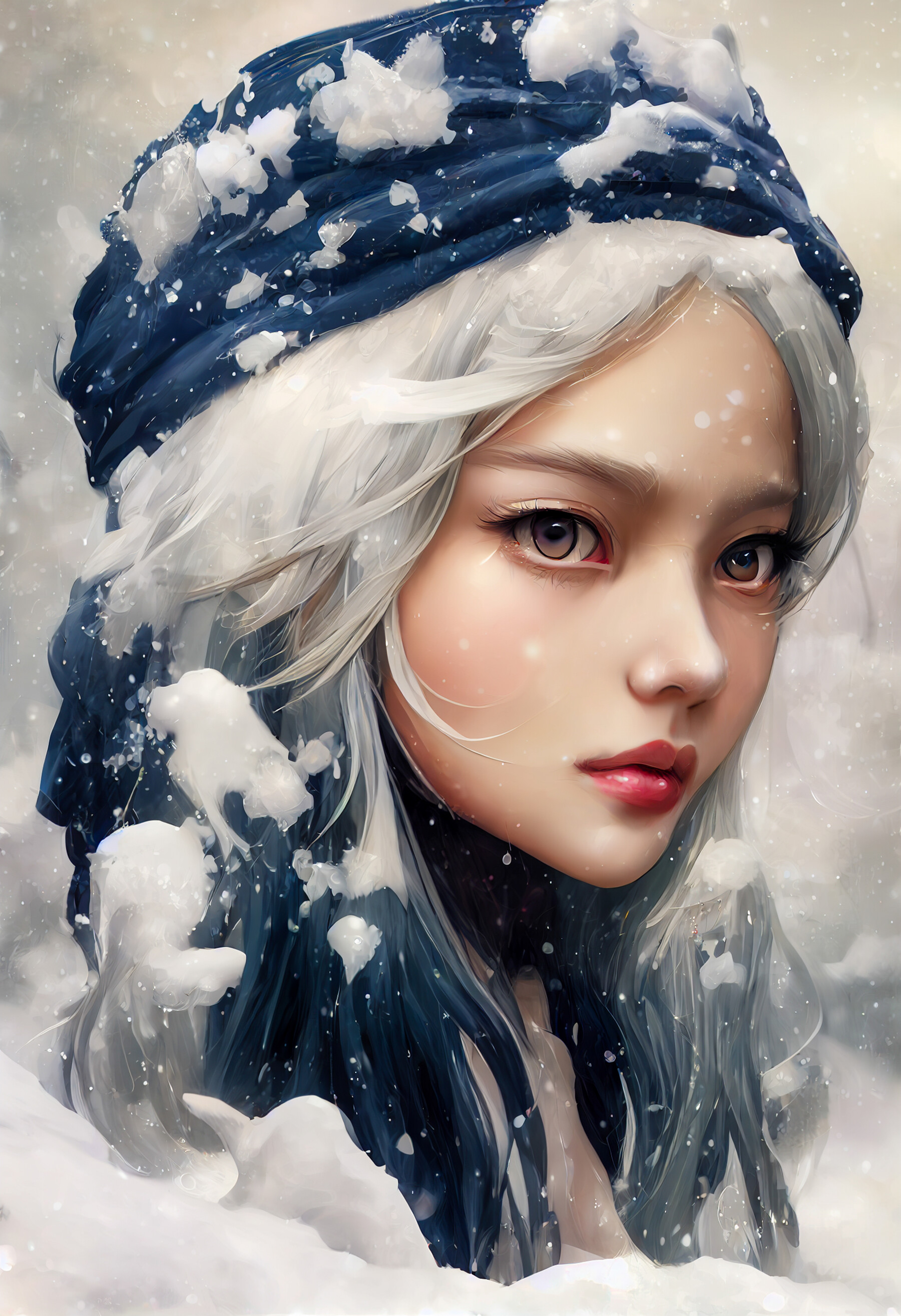 Redhead Winter: Beauty In The Snow - ii85u9t