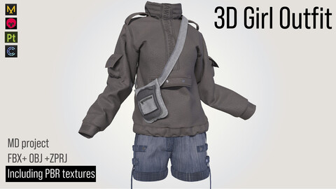 3D girl outfit