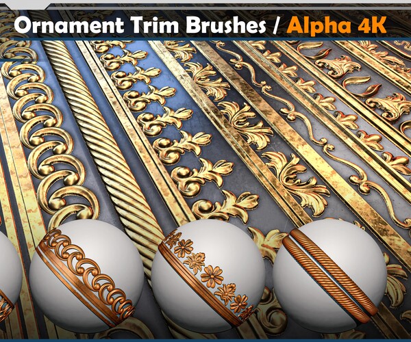 ArtStation Ornament Trim Brushes Vol 04 Brushes