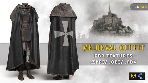 Medieval Male Outfit / Marvelous Designer / With PBR Textures