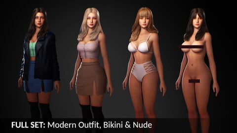 GAME CHARACTER: Ashley BUNDLE - Nude, Bikini, Outfit [F2]