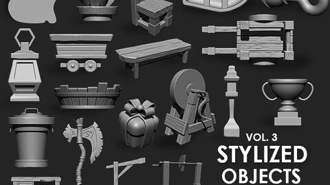 Stylized Objects IMM Brush Pack (19 in One) Vol. 3