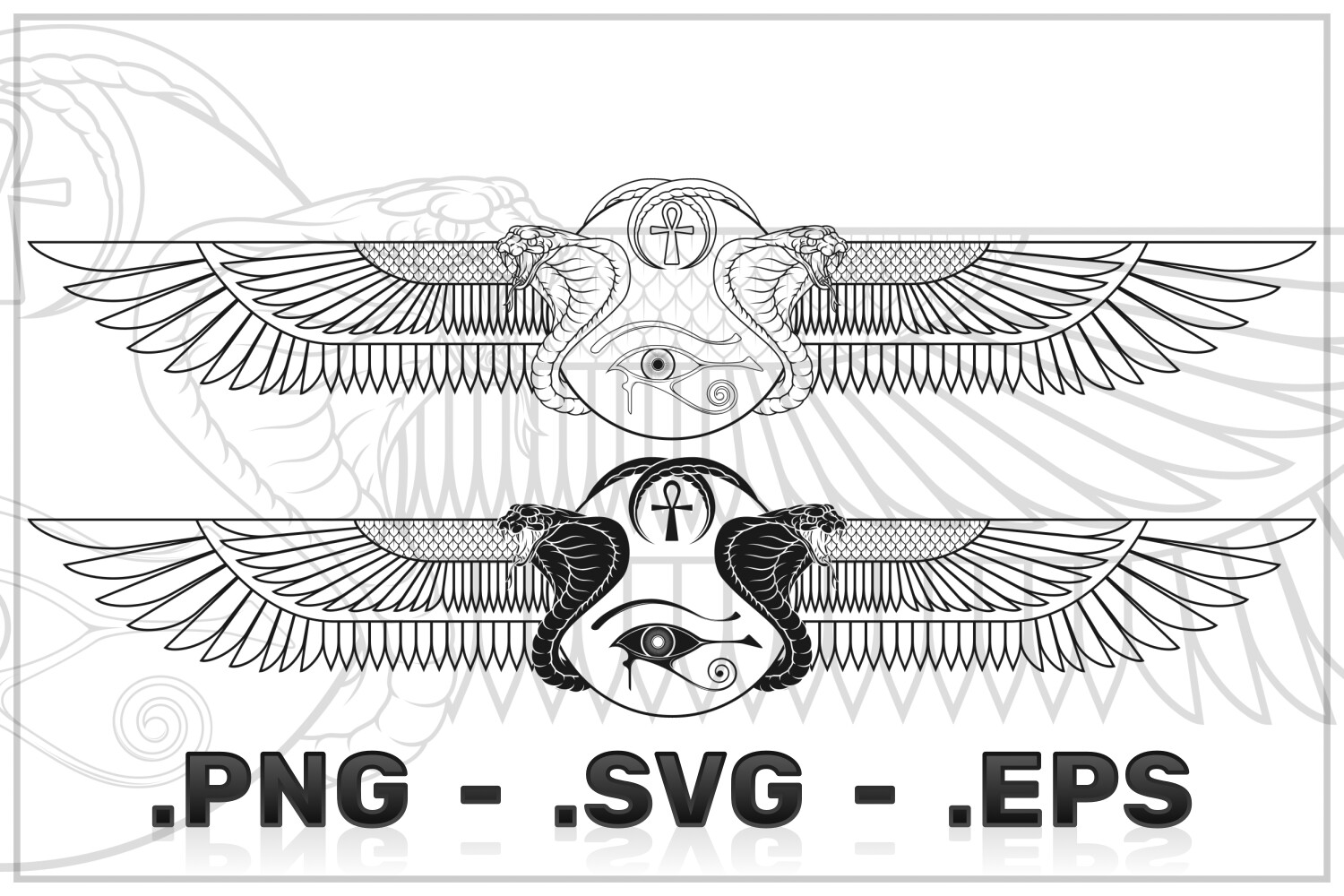 egyptian sacred Scarab wall art design. beetle with wings. Vector  illustration white logo, personifying the god Khepri. Symbol of the ancient  Egyptians. To be colored isolated on black background 24557555 Vector Art