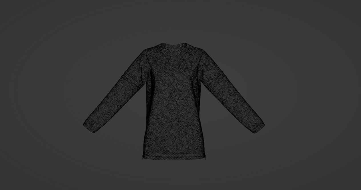 ArtStation - Black Long Sleeve Shirt | Game Assets