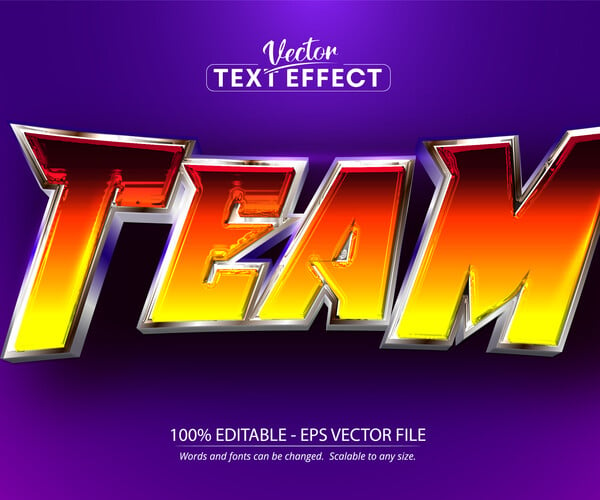 ArtStation - Team text effect, editable Sport and team text style ...