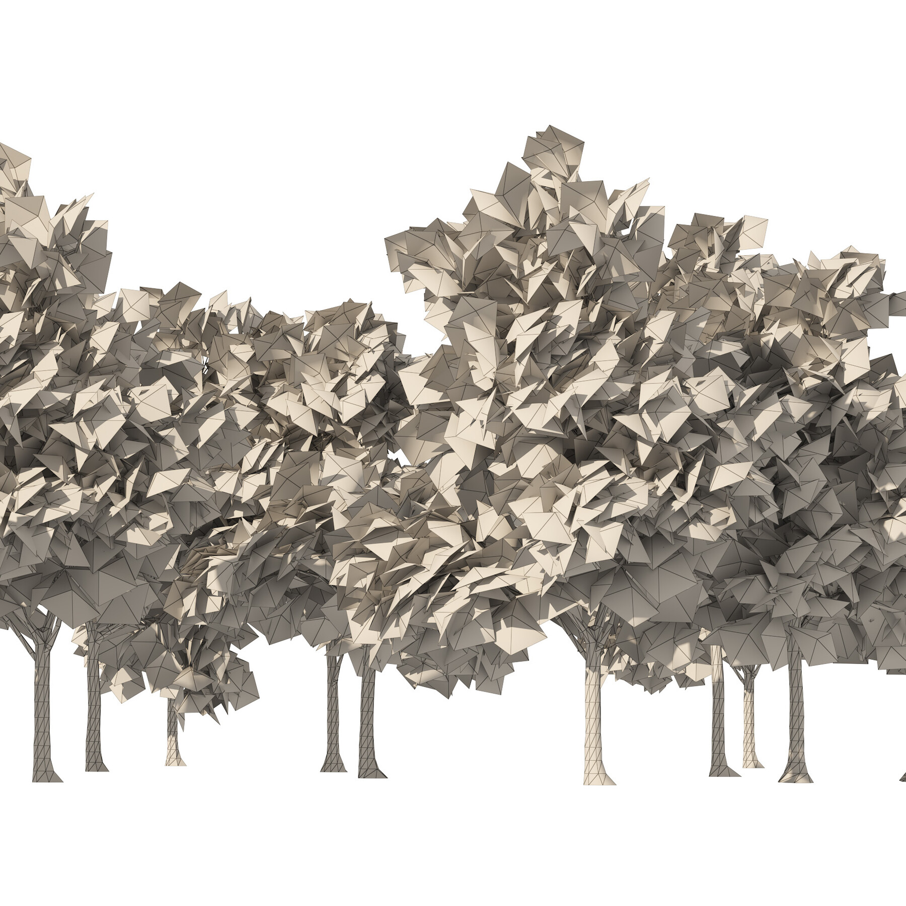 ArtStation Winter white birch tree forest Game Assets