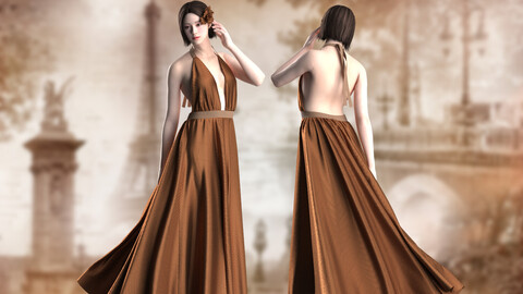 Dress with an open back