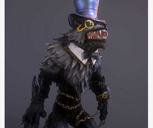 ArtStation - Black Wolf Fenrir Rigged 3D | Game Assets