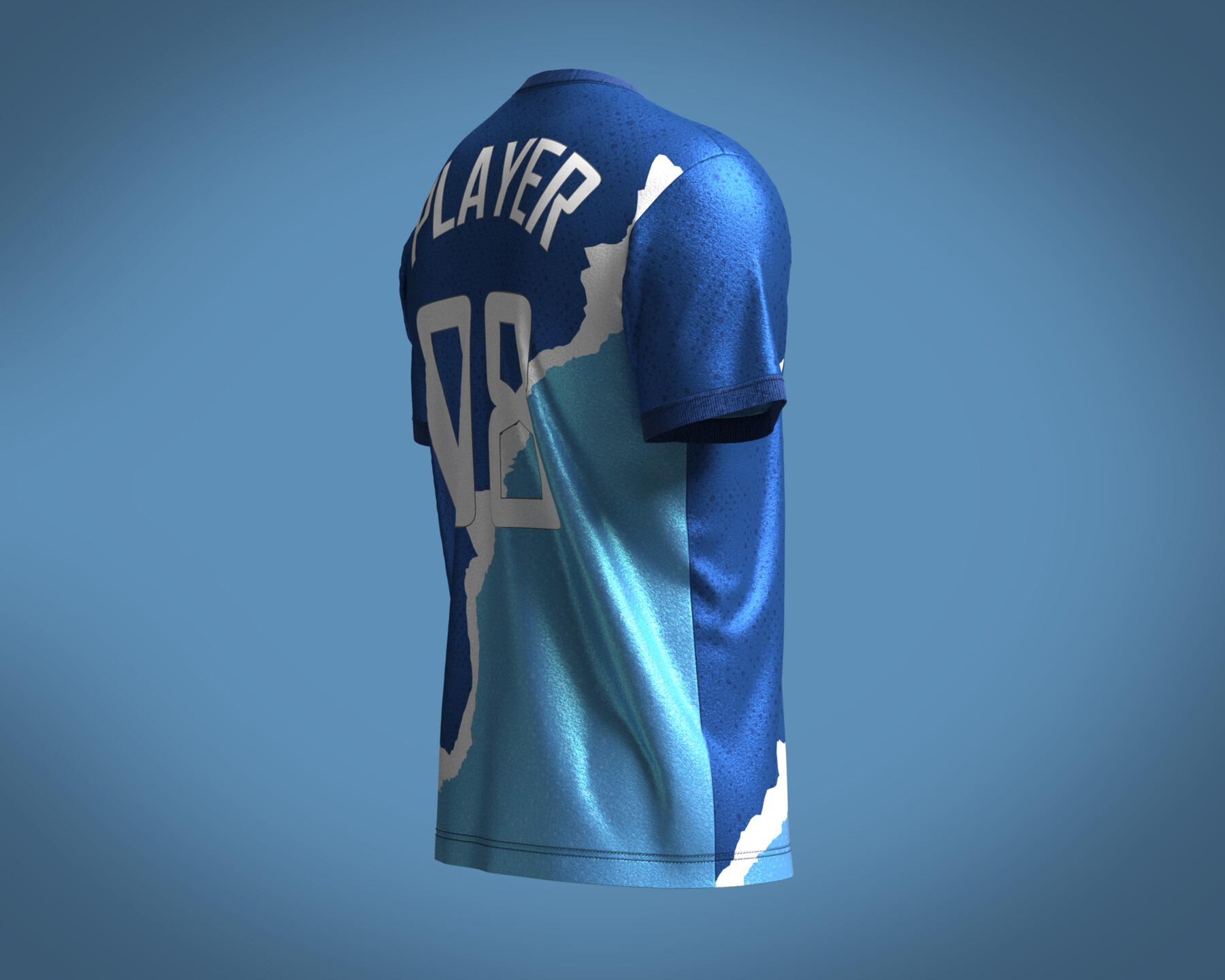 ArtStation - Soccer Blue and White Jersey Player 08