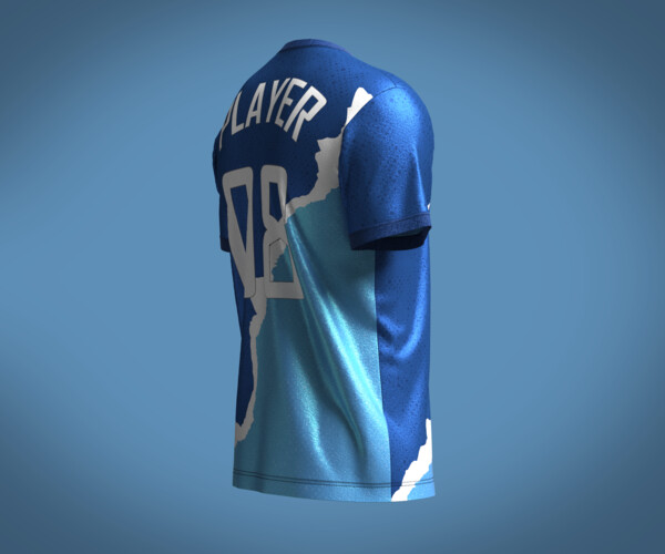 ArtStation - Soccer Blue and White Jersey Player 08 | Resources