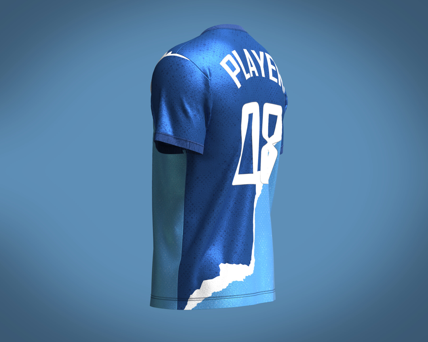 ArtStation - Soccer Blue and White Jersey Player 08