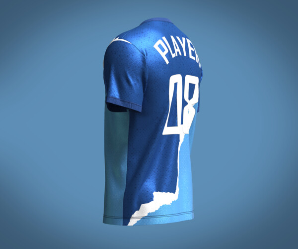 ArtStation - Soccer Blue and White Jersey Player 08 | Resources