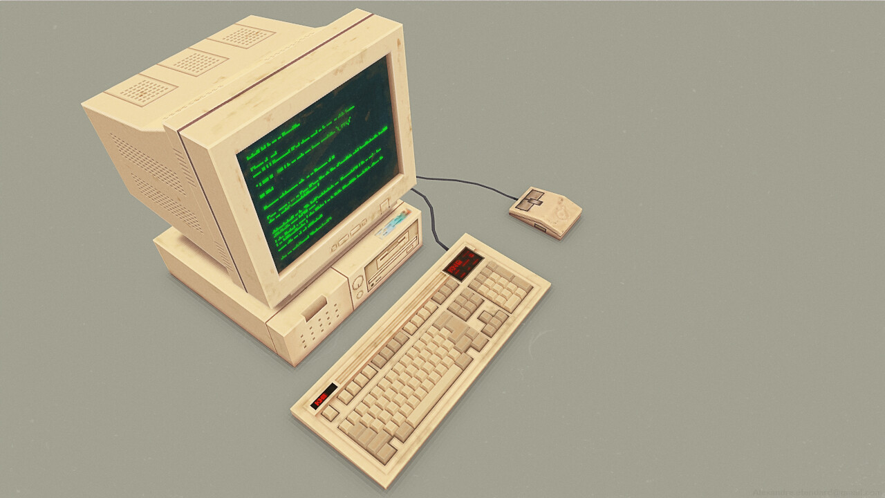 ArtStation - 90's Low Poly Computer | Game Assets