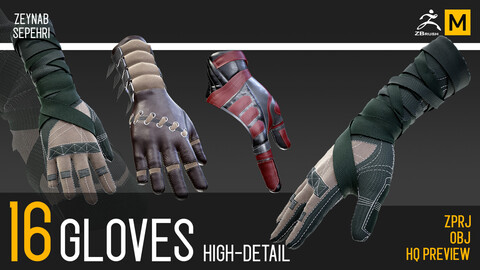 16 Gloves High Detail
