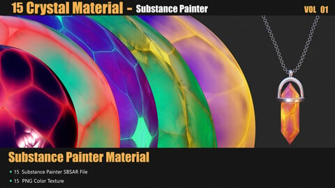 15 Crystal Materials In  Substance Painter