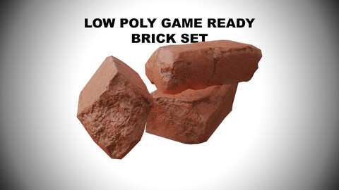 Bricks set game ready low poly