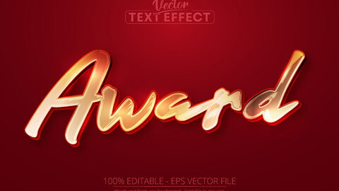 Award text effect, editable luxury gold text style