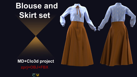 Blouse and skirt set