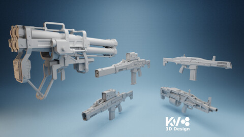 KV-Death Stranding Weapon Set 3D print model