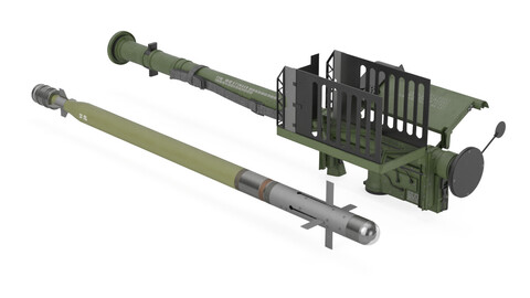 FIM 92 Stinger Missile with Launcher 3D Model