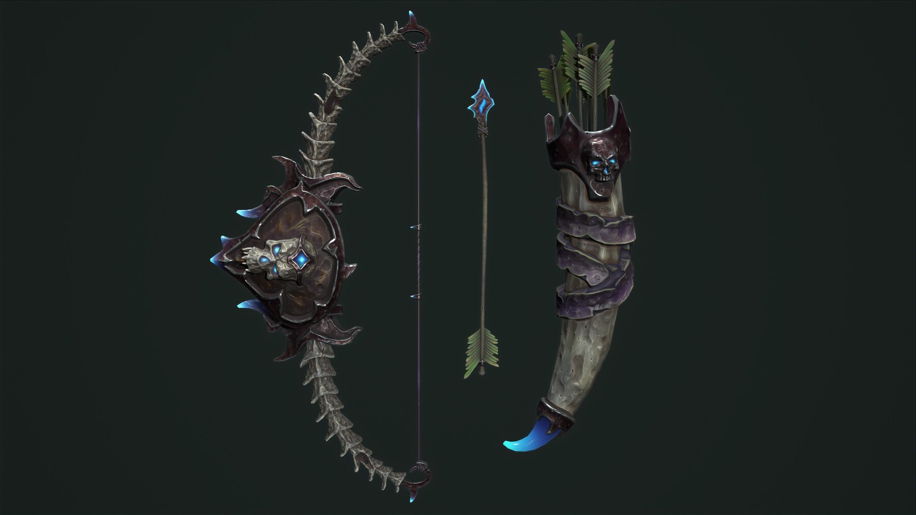 ArtStation - Undead bow and quiver | Game Assets