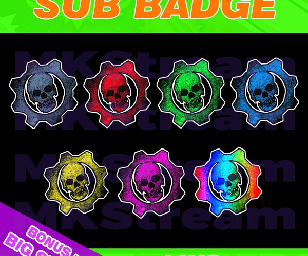 ArtStation - Twitch sub badges luffy gear 5 evolution pack