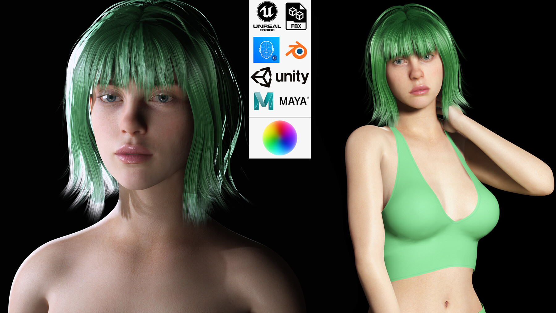 ArtStation - Billie Eilish game ready naked and clothed | Game Assets