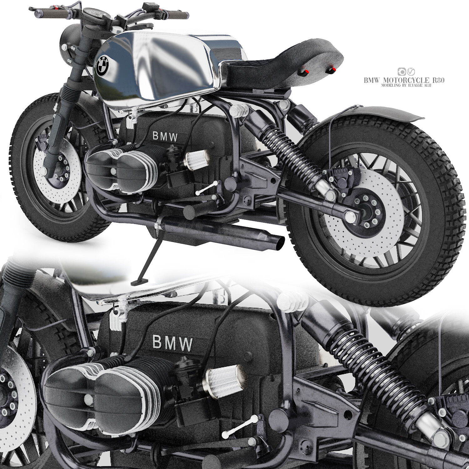 ArtStation - bmw motorcycle r80 | Resources