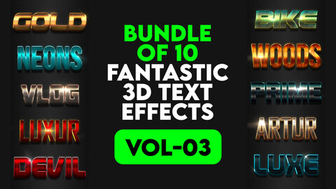 Fantastic 3D Text Effects Vol.3