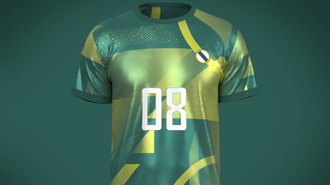 Soccer Sports Green Jersey Player-08