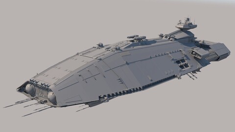 Sci Fi Space Battleship.
