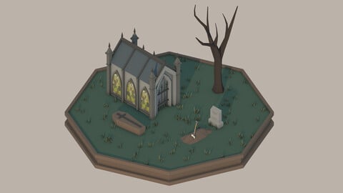 Free Demo of Low Poly Fantasy Scary Creepy Dark Halloween 3D Asset Pack