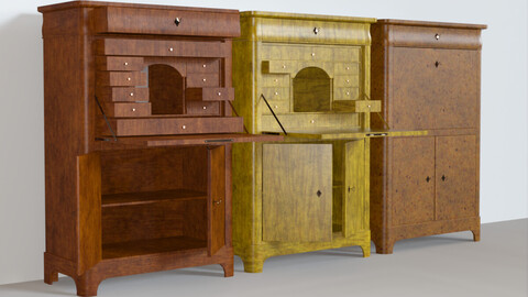 19th century secreter biedermeier style for Daz