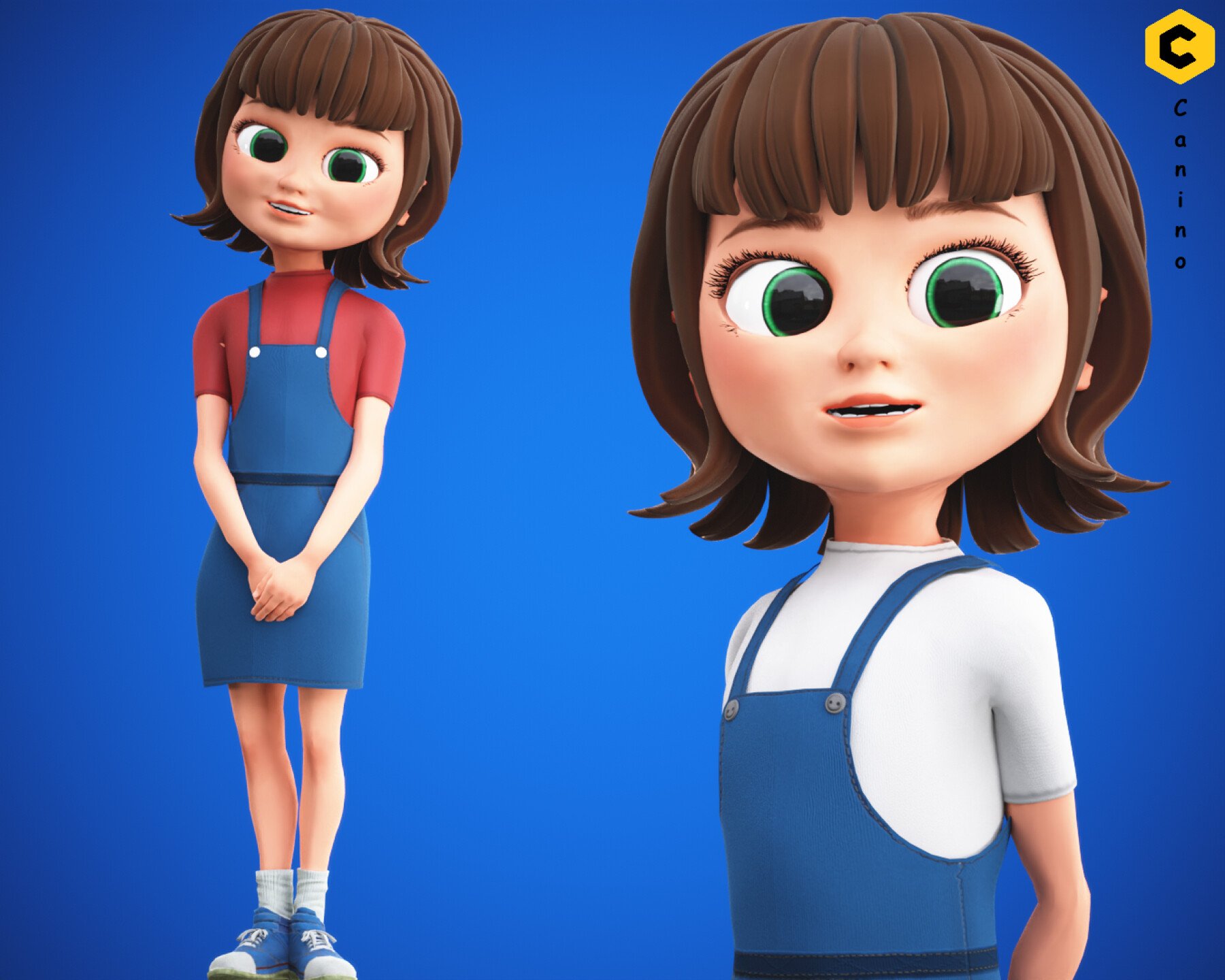 ArtStation - Stylized Cartoon Girl Character Rigged | Resources