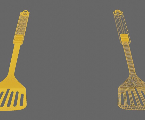 Beef Patties and Grill Spatula Food Models FBX Format 3D