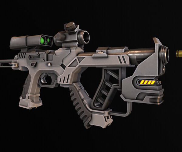 ArtStation - Sci-fi gun and case - Fully modular + Unreal Engine ...