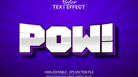 Pow text effect, editable retro and comic text style