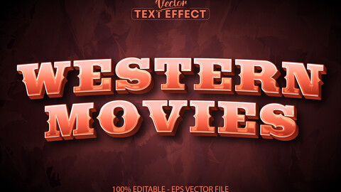 Western text effect, editable vintage text style