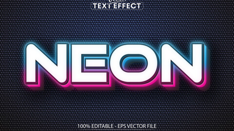 Neon text effect, editable neon light text style