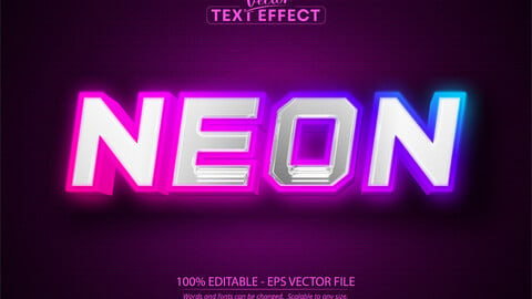 Neon text effect, editable neon light text style