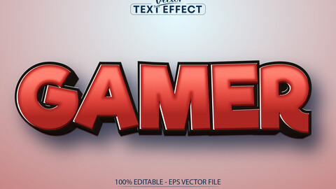 Gamer text effect, editable game and cartoon text style