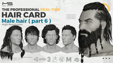 Male Hair Part 6 - Professional Realtime Hair card