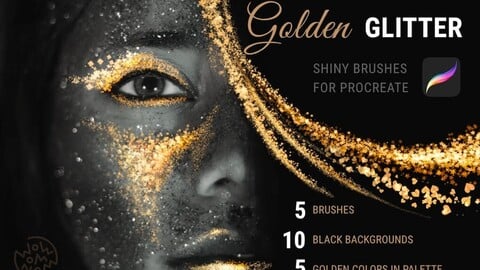 Golden Glitter Procreate Brushes