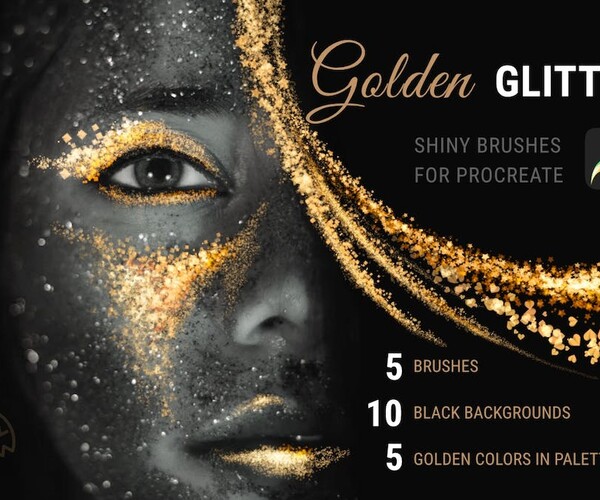 ArtStation - Golden Glitter Procreate Brushes | Brushes