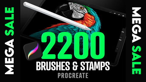 🎉 Mega SALE!!! 2K+ Procreate brushes and textures Bundle Set! 🎉