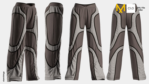 Streetwear Oversize Pants #005 - Clo 3D / Marvelous Designer + OBJ / DIGITAL FASHION / HYPEBEAST / FUTURE FASHION