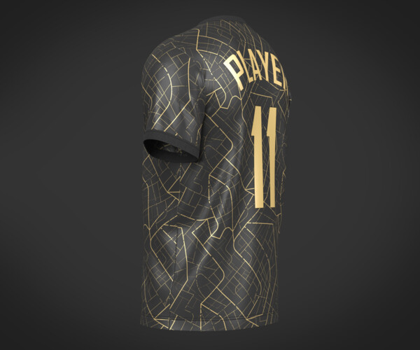 Soccer Football Black and Brown Jersey Player-11 3D model